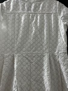 White Eyelet Button-Down Dress