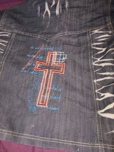 90s Aesthetic Faded Black Denim Jacket