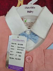 Boys Orange Romper