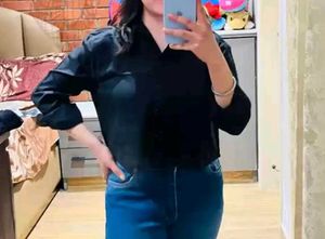 BLACK CLASSY CROP SHIRT 🖤