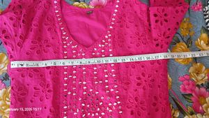 Pink Embroidered Kurta Set