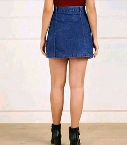 Women Denim Dark Blue Skirts