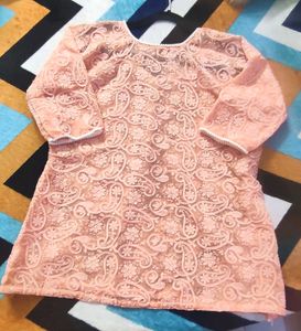 Coral Top With Chicken Kari Work