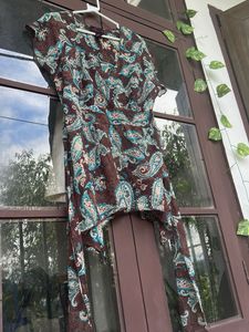 Brown Paisley Print Top
