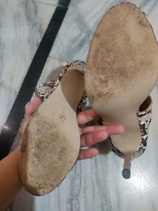 Snake Print Heels Sandals Boots Style Size 39