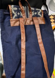 Navy Blue Cloth Bagpack
