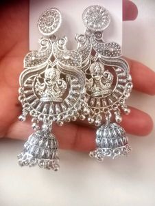 Silver Jhumka Earrings