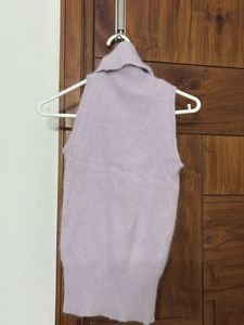 High Neck Cute Sweater Purple