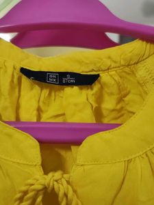 Yellow Color Cut Work Top