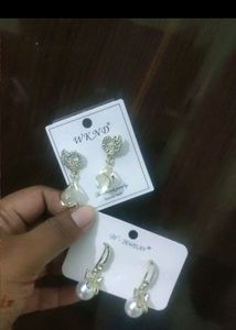 Two Pair Korean Gold Plated Earrings