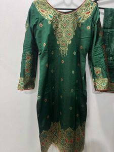 Royal Green Banarasi Kurta Set