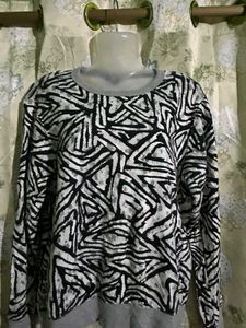 Abstract Print Long Sleeve Top