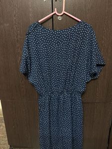 Blue Polka Dot Casual Dress