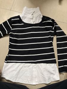 Striped Top with Faux Layer
