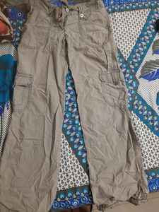 Neutral Colour Parachute Cargo Pants