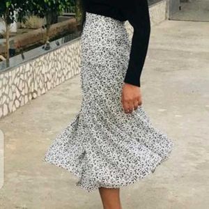 Long Black And White Skirt