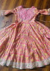 Pink Floral Kurta Set M size