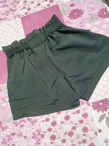 Polysatin Shorts With Detachable Belt