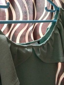 Green Flutter Sleeve Top