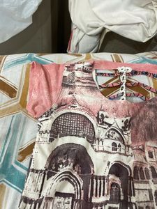 Multi Printed Top Wid Back Neck Design