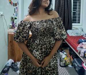 Leopard print party wear sexy dress