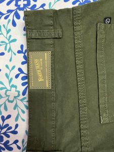 Olive Green Wide Leg Cargo Pants