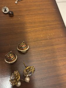 Two Vintage Floral Pearl Drop Earring