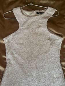 White Sequin Sheath Dress