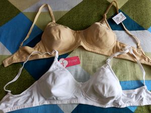 Floret T-shirt Light Padded 2 Piece Bras ( White &amp;