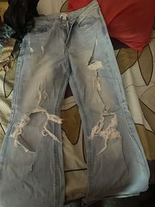 Blue Torn Jeans And Anouk Co Ord Set