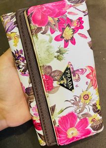 Prada Copy Floral Print Wallet