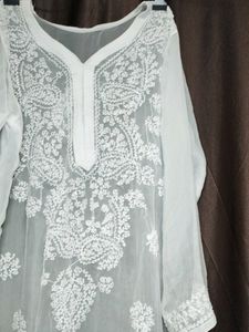 White Chicken Kurti Without Inner