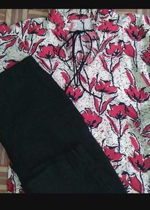 BUMPER DIWALI OFFER Floral Print Short Kurti+Pant