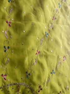 Parrot Green Dupatta For Half Saree