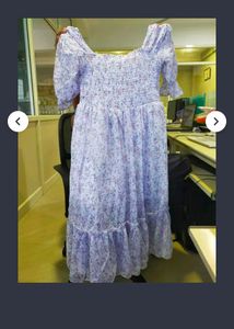 Grey Colour With Print Dress For Women