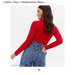 Red Long Sleeve Top