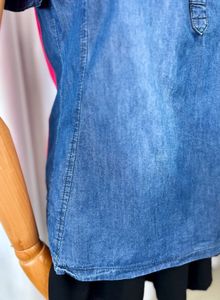 Stylish Denim &amp; Lace Top