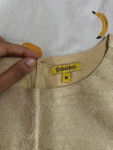 Brocade Gold And White Blouse