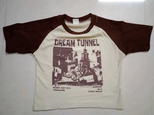 Dream Tunnel Printed Cropped Tee