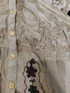Hippie/boho Threadwork Detail Shirt