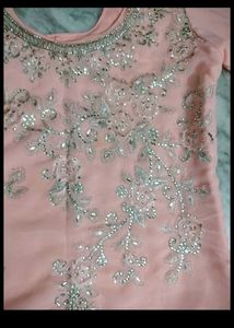Peach Embroidered Kurta