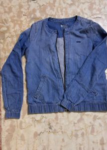 Rust Jumpsuit With Denim Jacket