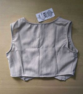 Sleeveless Textured Waistcoat