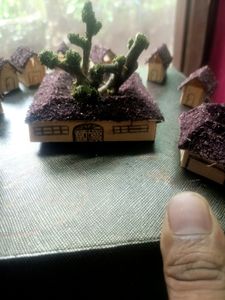 Mini Craft Ideas Hand Made ColourFul Huts Haveli Trees Pent House