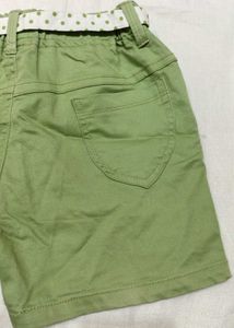 Girls Green Polka Dot Shorts