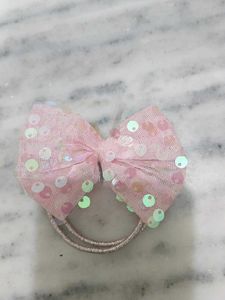 Pink Sequin Hair Bow