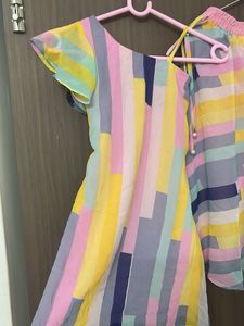 beautiful designerColorful  plazo set for 5-7 yr o