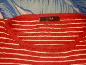Red &amp; White Striped Long Sleeve Top
