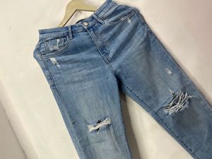 Ripped Hem Jeans