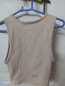 Ribbed Knot Front Crop Top